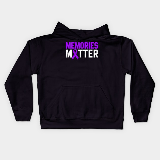 Alzheimer's Awareness - Memories Matter Kids Hoodie by Sassy The Line Art